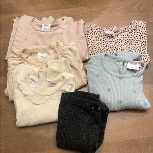 Zara Kids Assorted Sweaters and Tops - Pink, Cream, Blue, Black